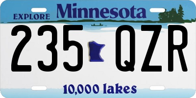 MN license plate 235QZR