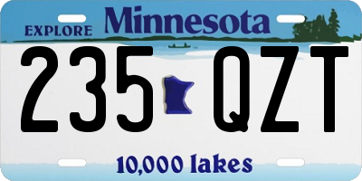 MN license plate 235QZT