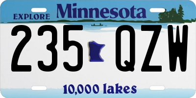 MN license plate 235QZW