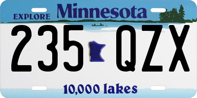 MN license plate 235QZX