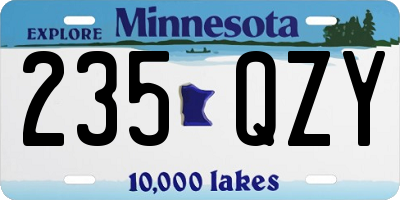 MN license plate 235QZY