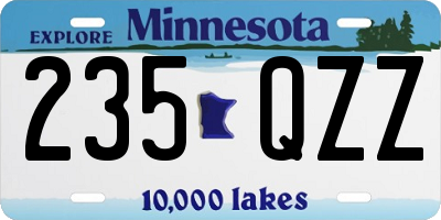 MN license plate 235QZZ