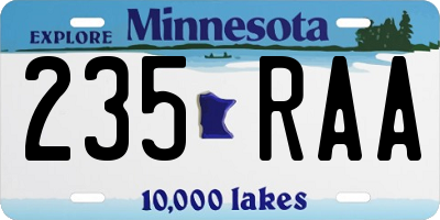 MN license plate 235RAA