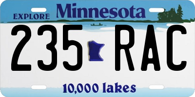 MN license plate 235RAC