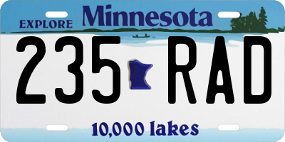MN license plate 235RAD