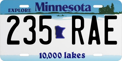 MN license plate 235RAE