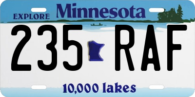 MN license plate 235RAF
