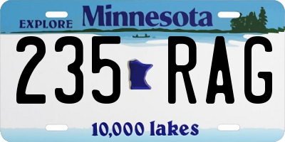 MN license plate 235RAG