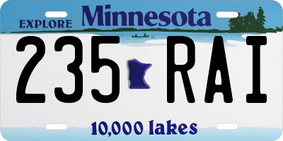 MN license plate 235RAI