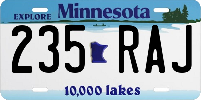 MN license plate 235RAJ