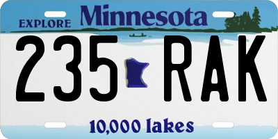 MN license plate 235RAK