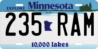MN license plate 235RAM