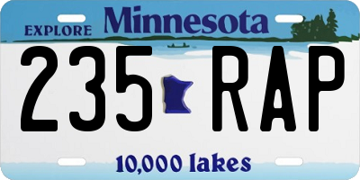 MN license plate 235RAP