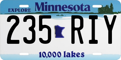 MN license plate 235RIY