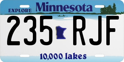 MN license plate 235RJF