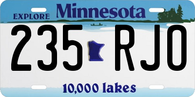 MN license plate 235RJO