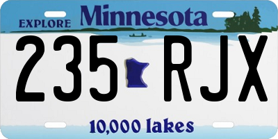 MN license plate 235RJX
