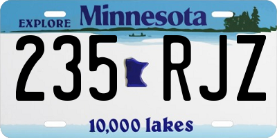 MN license plate 235RJZ