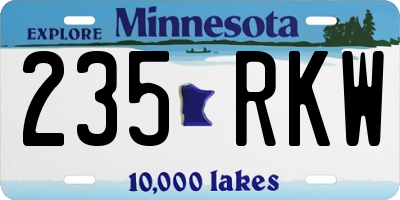 MN license plate 235RKW