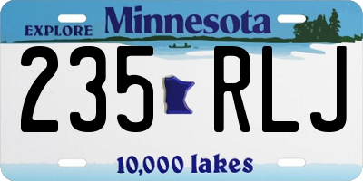 MN license plate 235RLJ