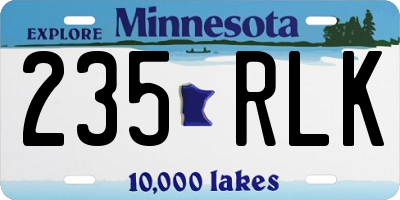 MN license plate 235RLK