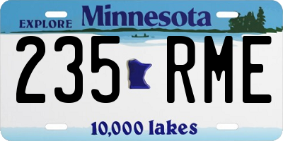MN license plate 235RME