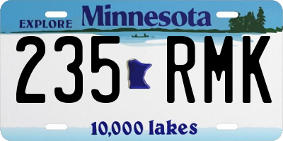 MN license plate 235RMK