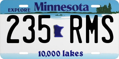 MN license plate 235RMS