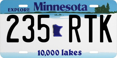 MN license plate 235RTK