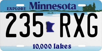 MN license plate 235RXG