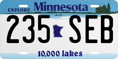 MN license plate 235SEB