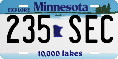 MN license plate 235SEC