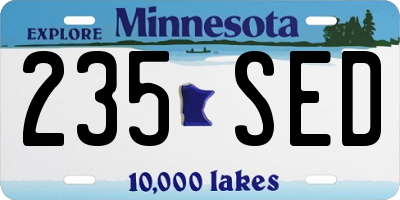 MN license plate 235SED