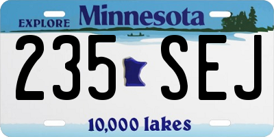 MN license plate 235SEJ
