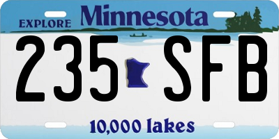 MN license plate 235SFB
