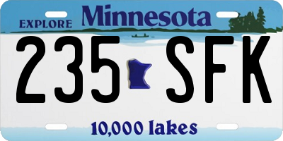 MN license plate 235SFK