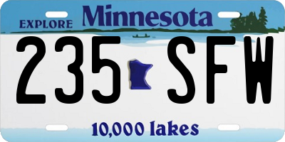 MN license plate 235SFW