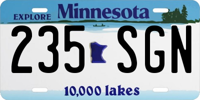 MN license plate 235SGN