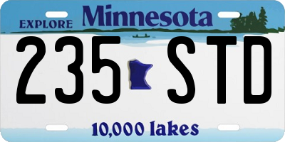 MN license plate 235STD