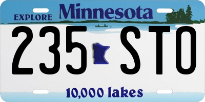 MN license plate 235STO