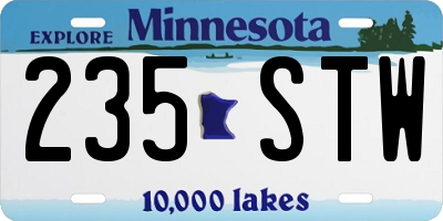 MN license plate 235STW