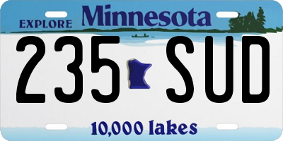 MN license plate 235SUD