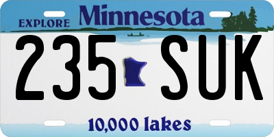 MN license plate 235SUK