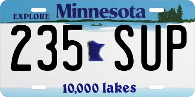 MN license plate 235SUP