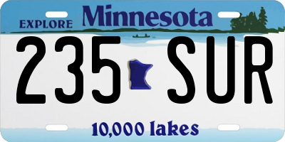 MN license plate 235SUR