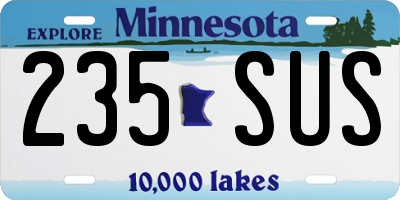 MN license plate 235SUS