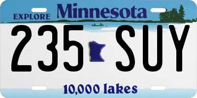 MN license plate 235SUY