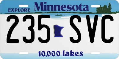 MN license plate 235SVC