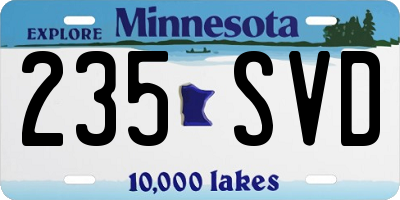MN license plate 235SVD