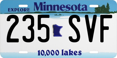 MN license plate 235SVF